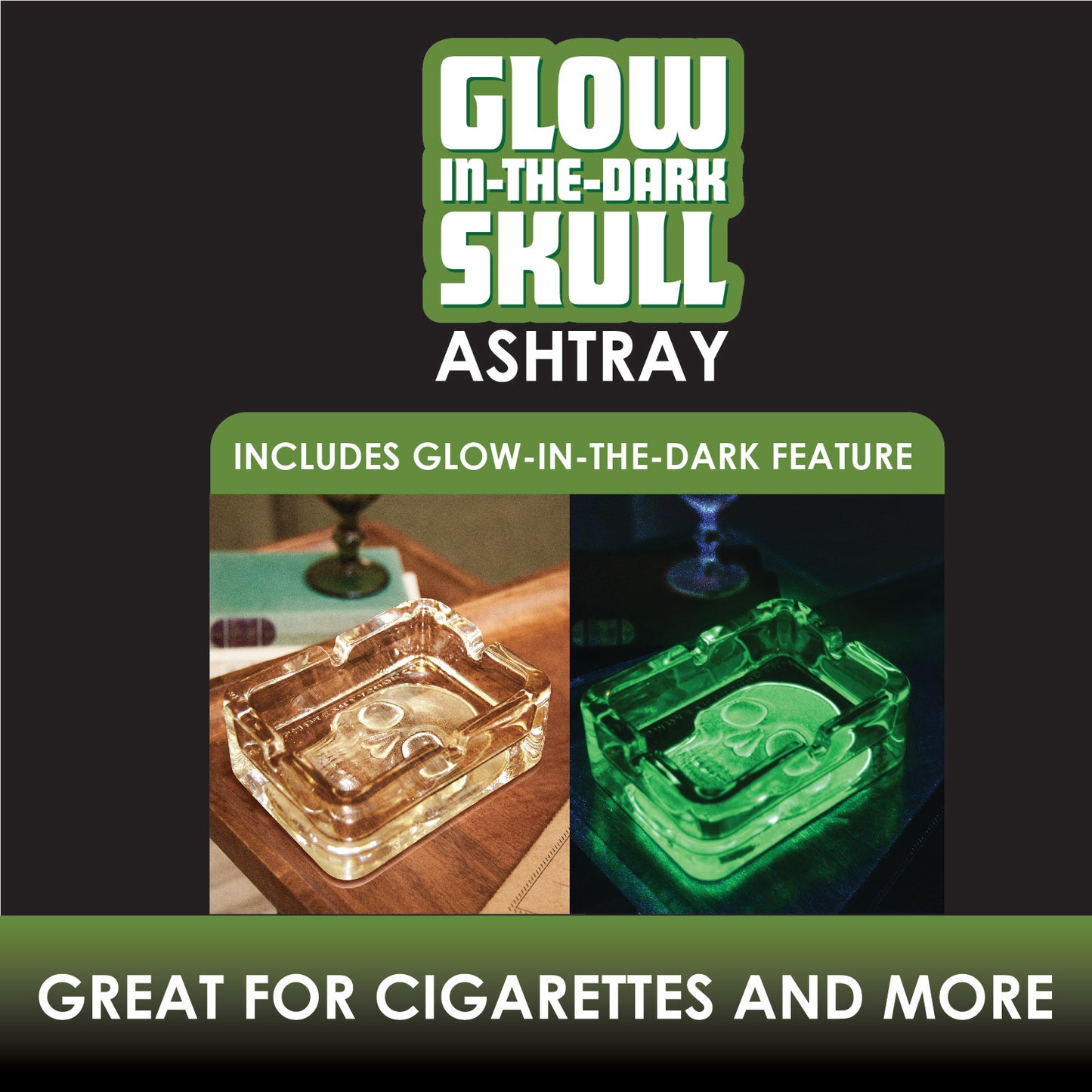 Glow In The Dark Skull Ashtray