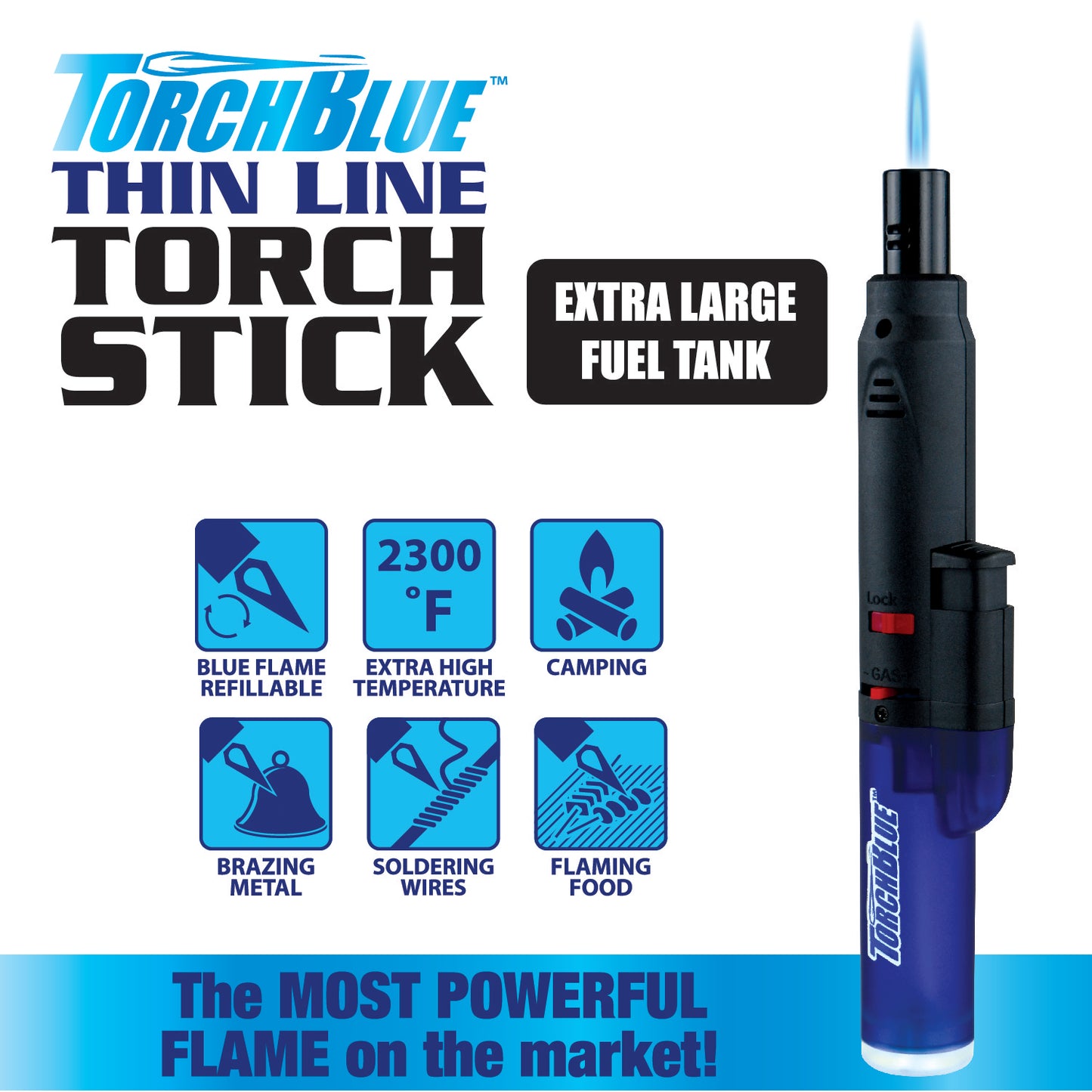 TorchBlue Thin Stick Torch