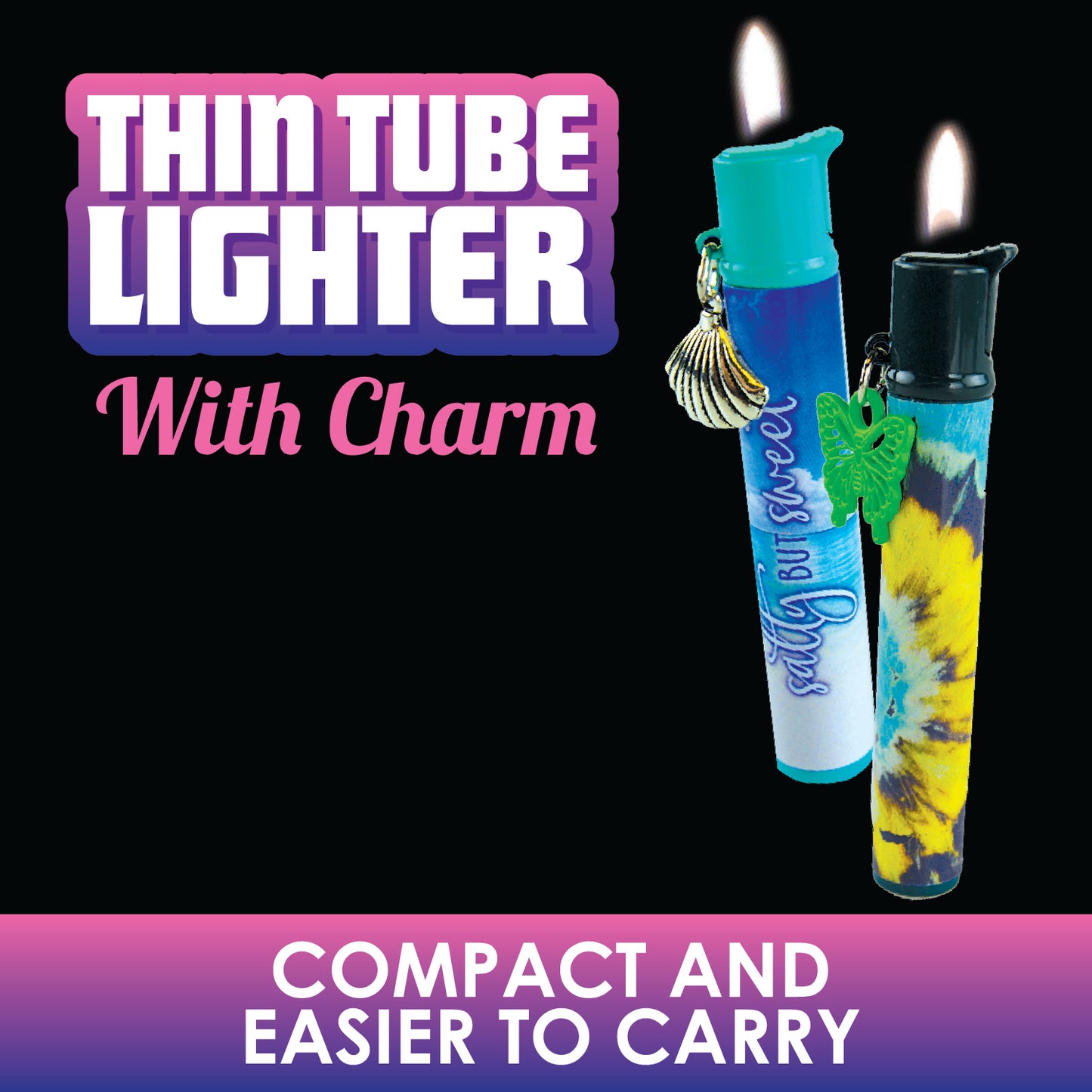 Thin Tube Lighter W/ Key Chain