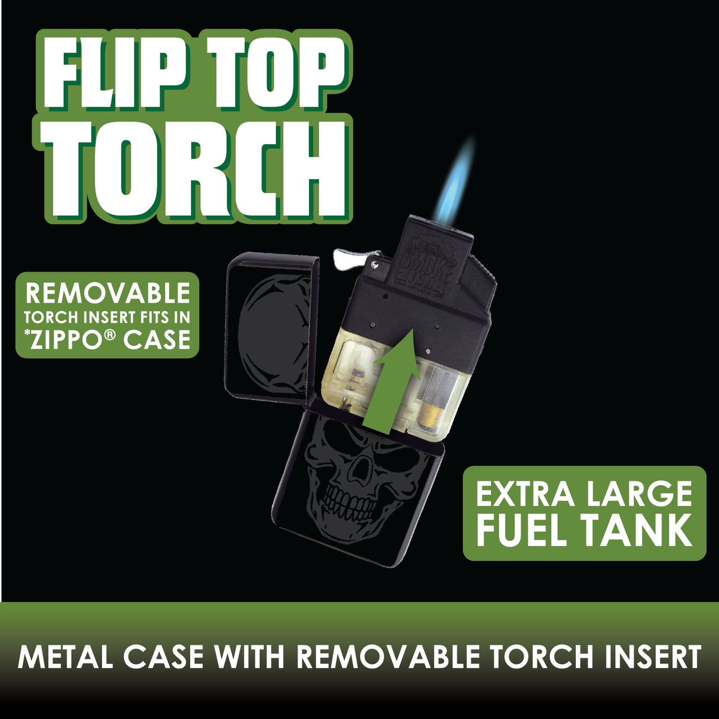 Black Flip Top Torch