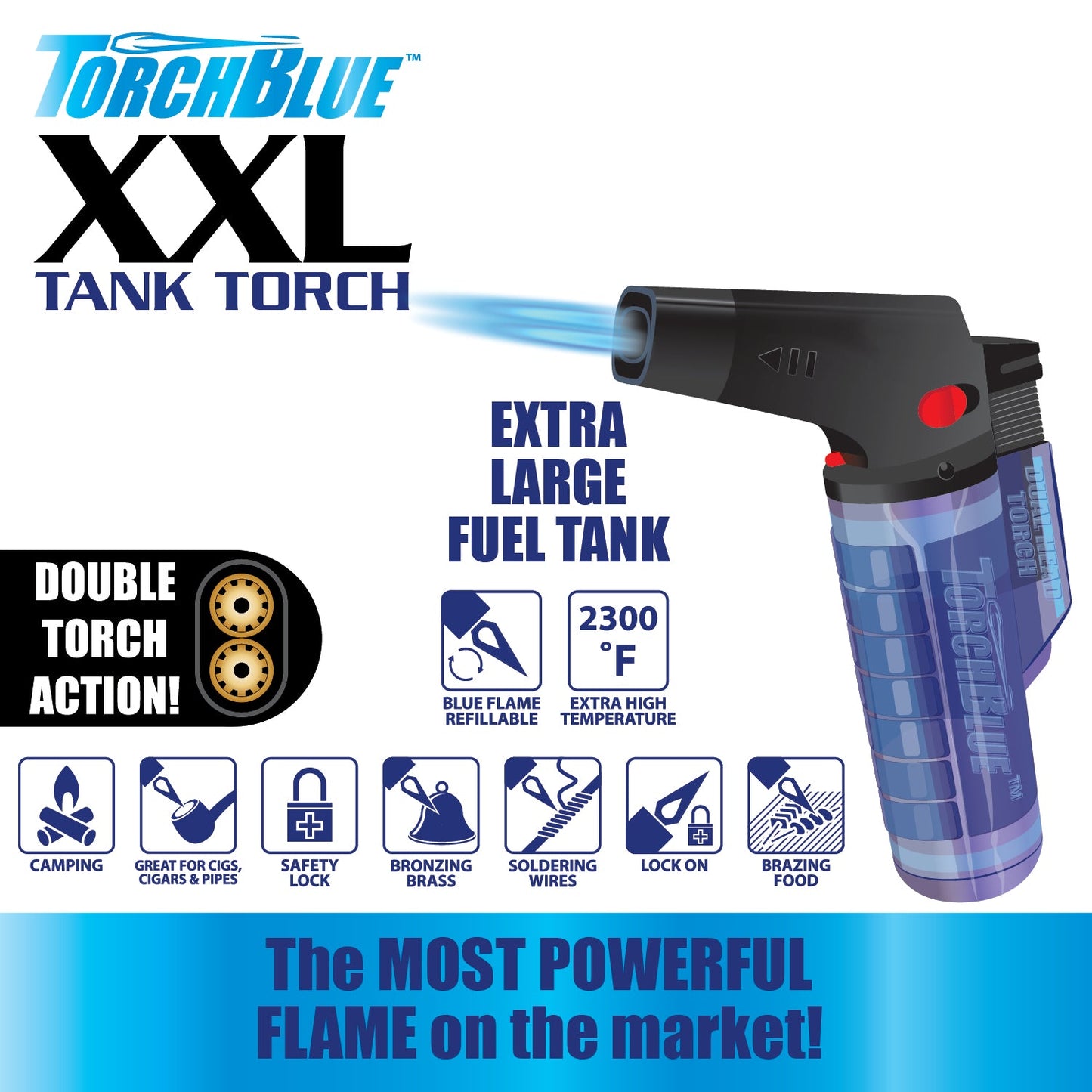 Torch Blue XXL Tank Dual Flame Torch