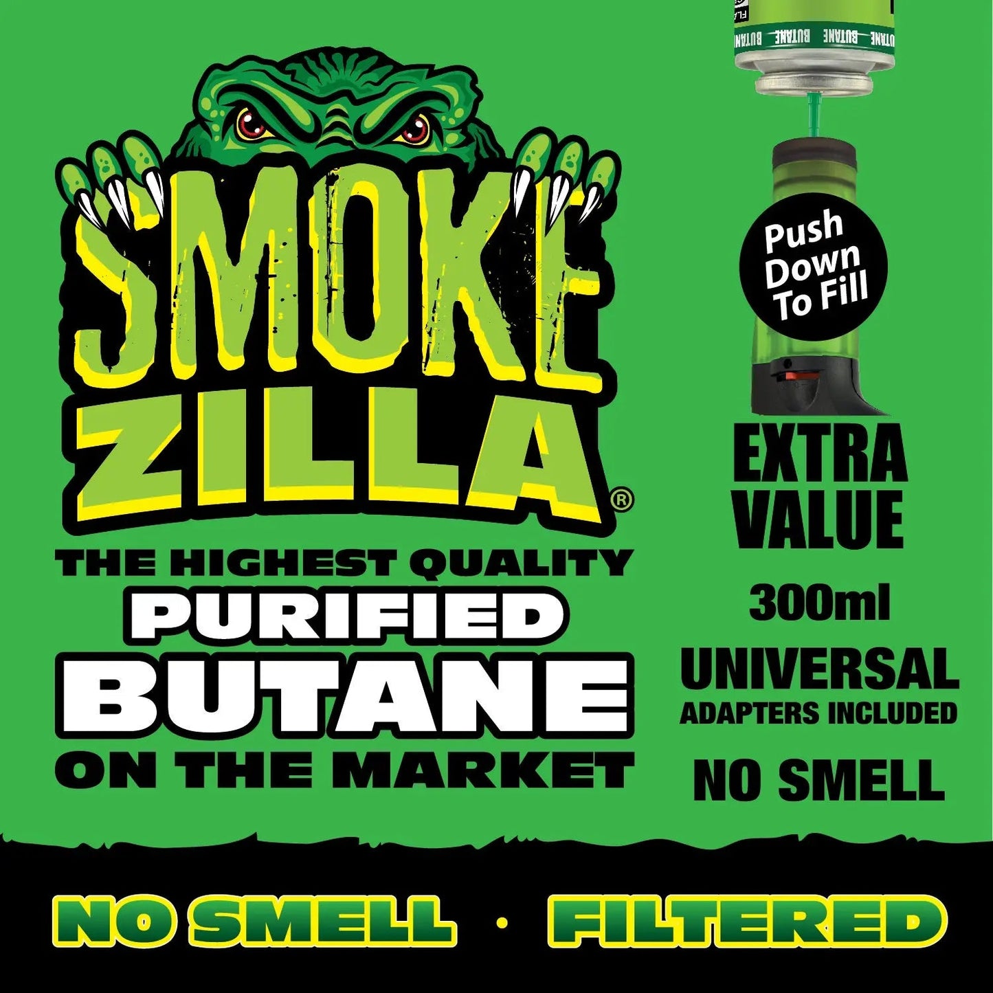 300ML Bulk Smokezilla Butane Refill - 6 Pieces Per Retail Ready Display 22633 SMOKEZILLA