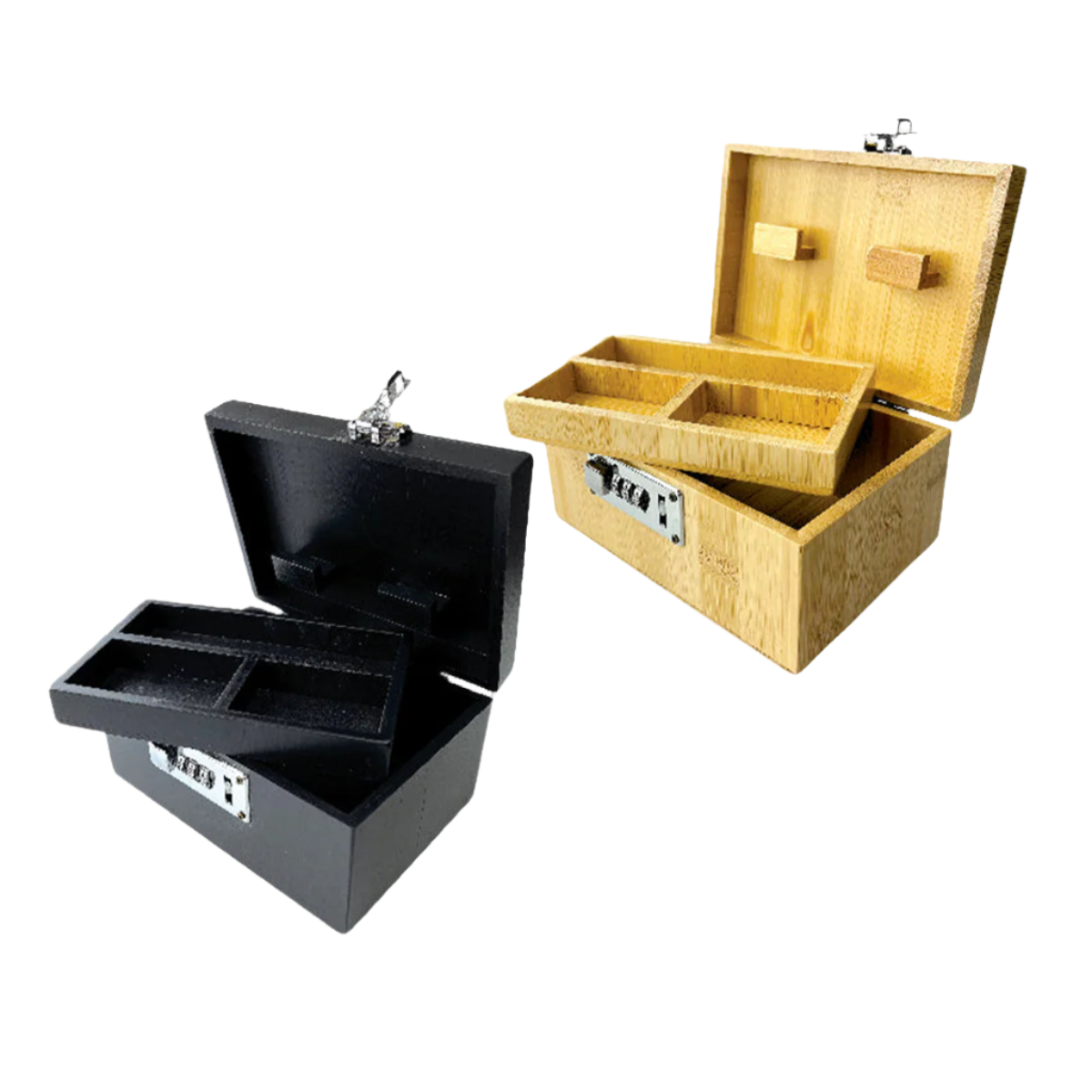 Wood Locking Storage Box with Tray