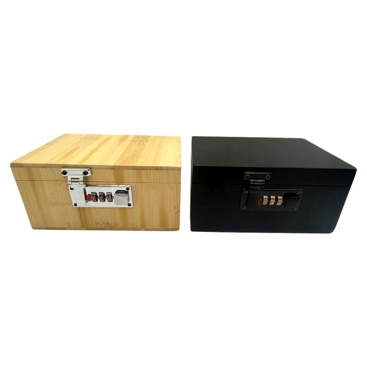 Wood Locking Storage Box with Tray