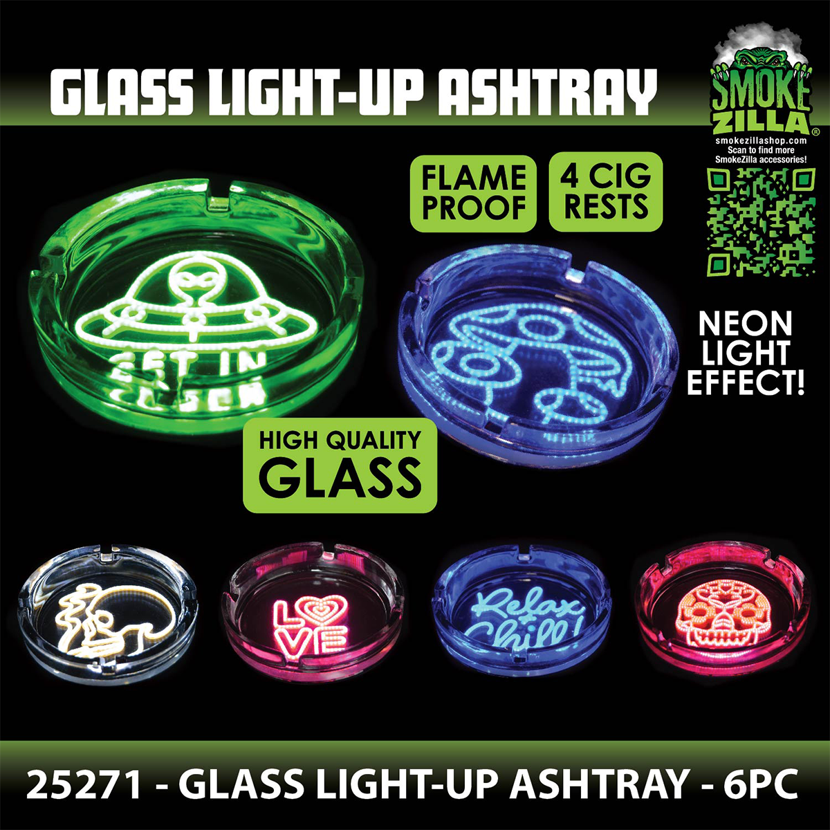 Light-Up Glass Ashtray
