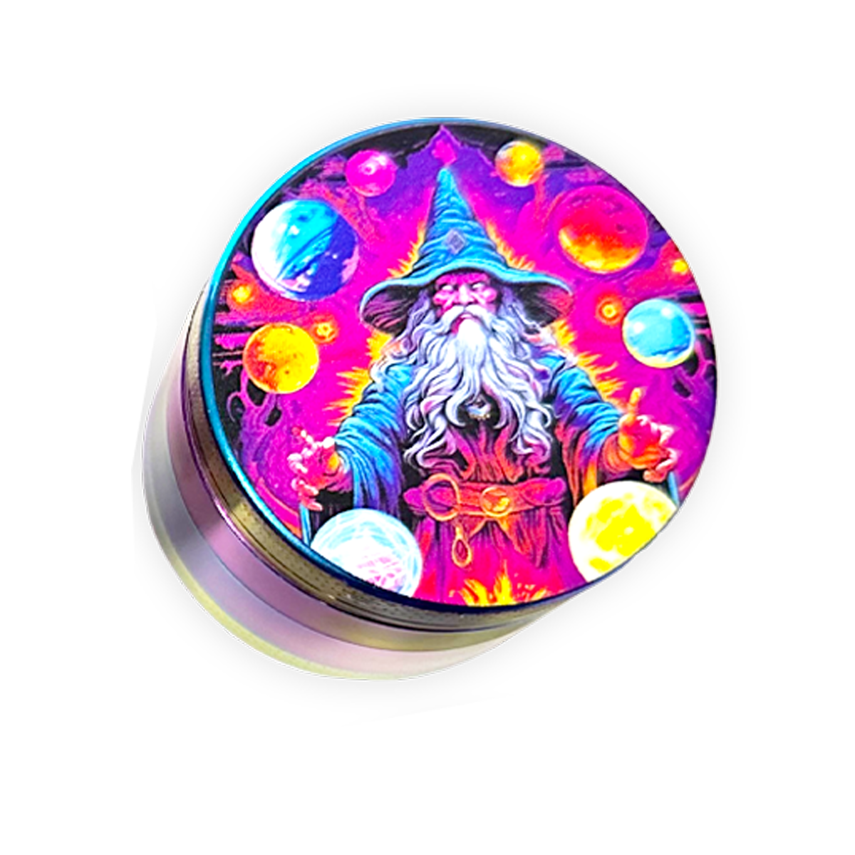 Metal 4 Piece Grinder with Printed Top