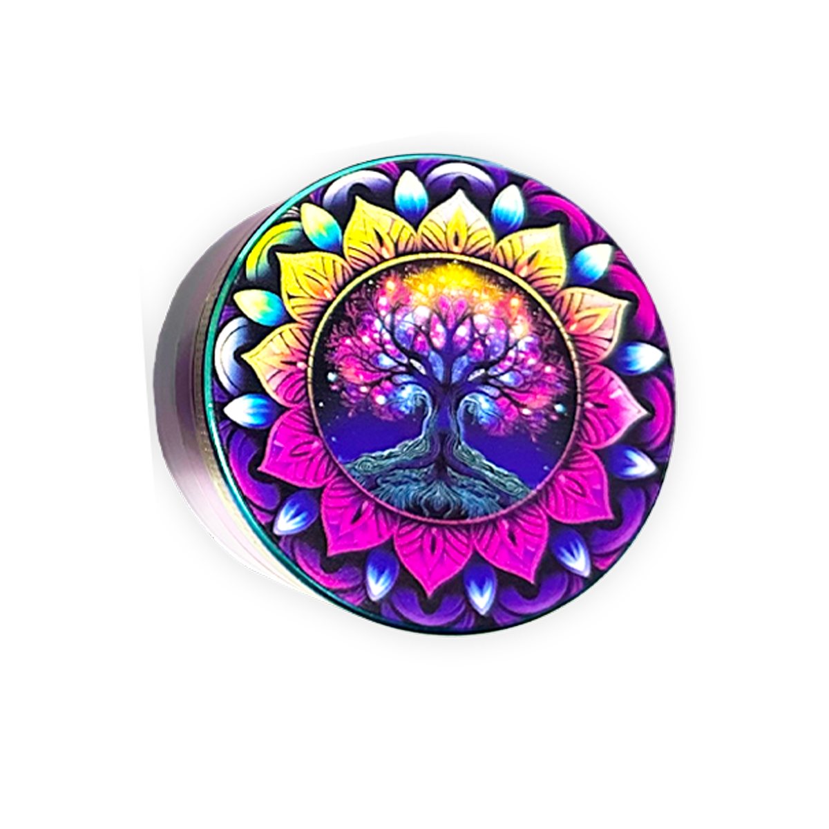 Metal 4 Piece Grinder with Printed Top