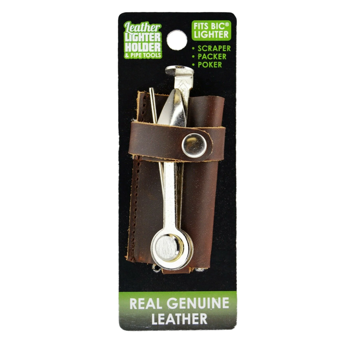 Genuine Leather Lighter Case w/ Pipe Tools