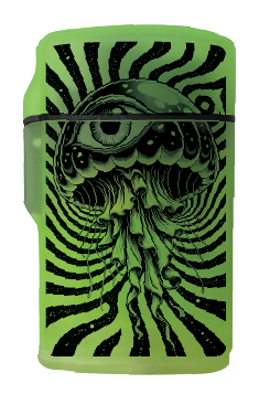 Glow in The Dark Flip Top Lighter - 15 Pieces Per Retail Ready Display 26625