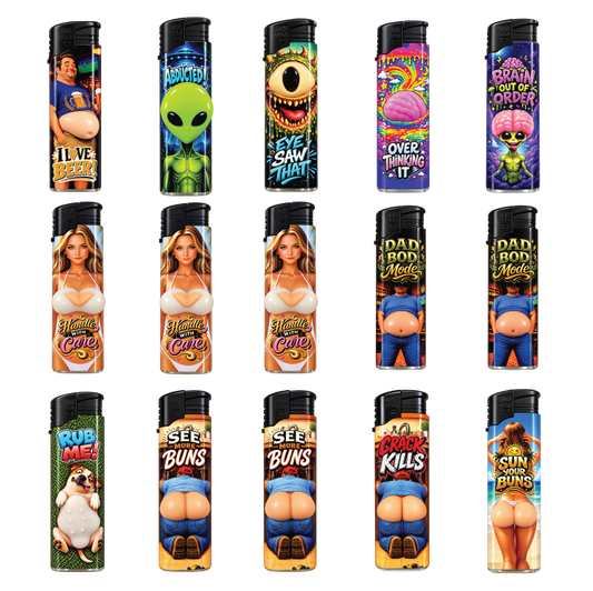 Fun Flicker Lighters - 12 Pieces Per Retail Ready Display 26789