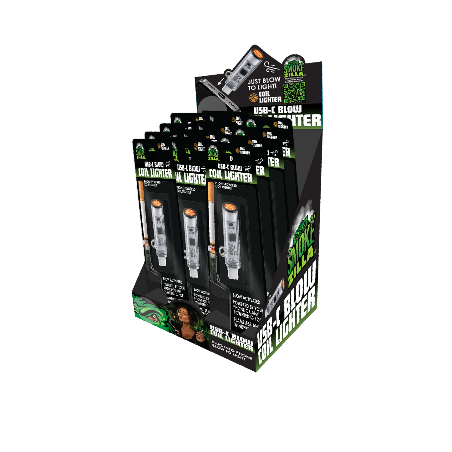 USB-C Blow Coil Lighter - 12 Pieces Per Retail Ready Display 27030