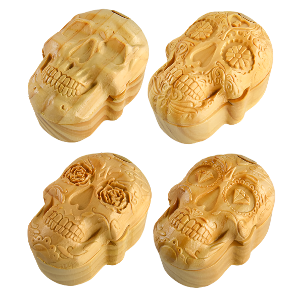 Skull Wood Puzzle Box