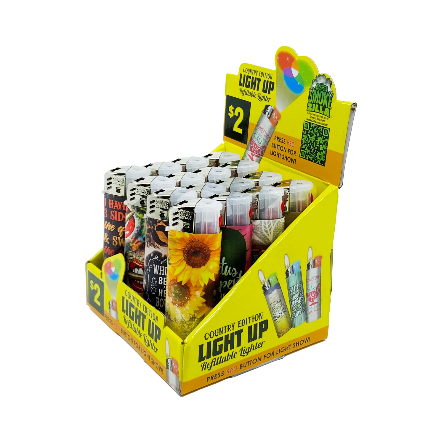Country Girl Light-Up Lighter - 16 Pieces Per Retail Ready Display 41559 SMOKEZILLA