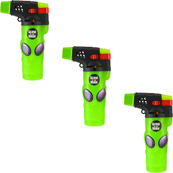 Green Glow-in-the-Dark Alien XXL Torch Lighter