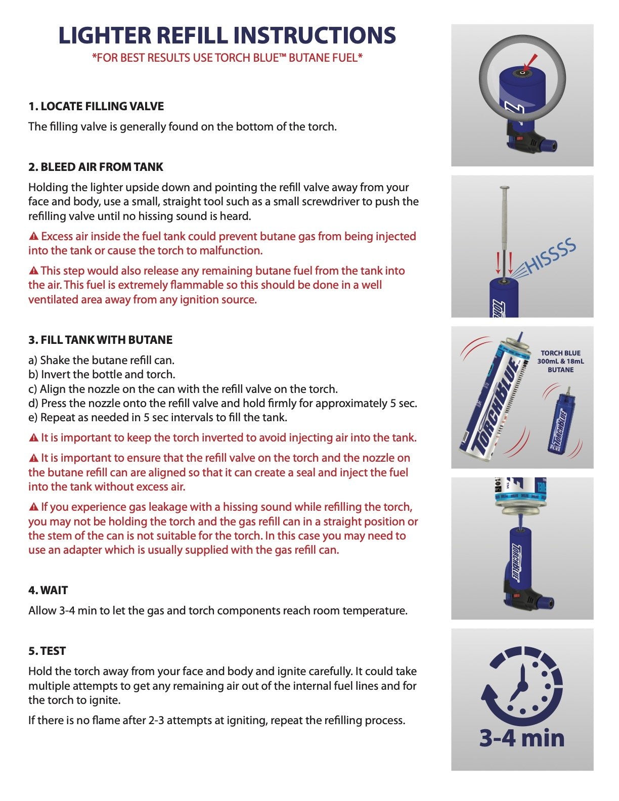 Torch Blue Butane Refill 18mL