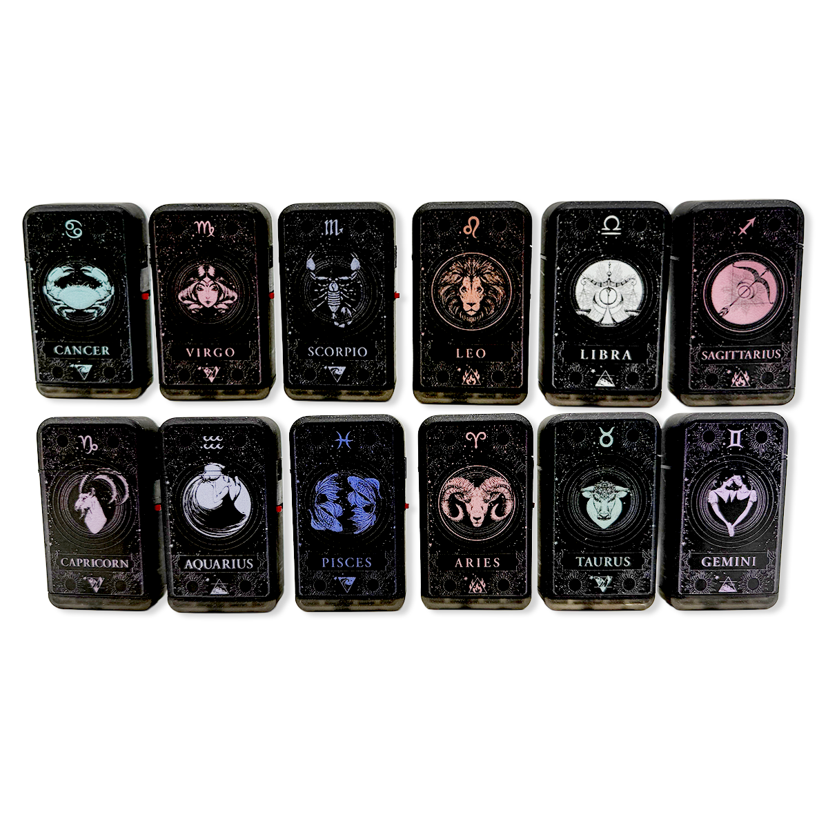 Zodiac Foil Dual Turbo Torch Lighter- 12 Pieces Per Retail Ready Display 25921