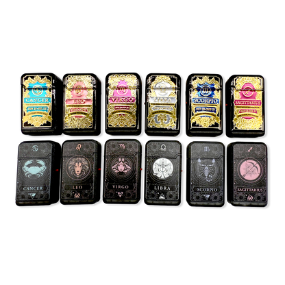 Zodiac Foil Dual Turbo Torch Lighter- 12 Pieces Per Retail Ready Display 25921
