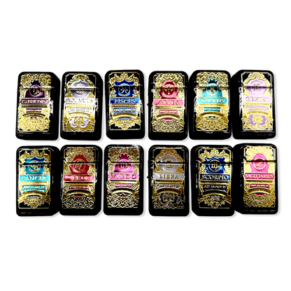 Zodiac Foil Dual Turbo Torch Lighter- 12 Pieces Per Retail Ready Display 25921