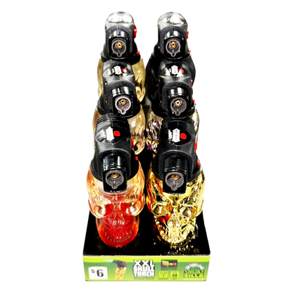 Metallic XXL Skull Torch Lighter - 6 Pieces Per Retail Ready Display 41484 SMOKEZILLA