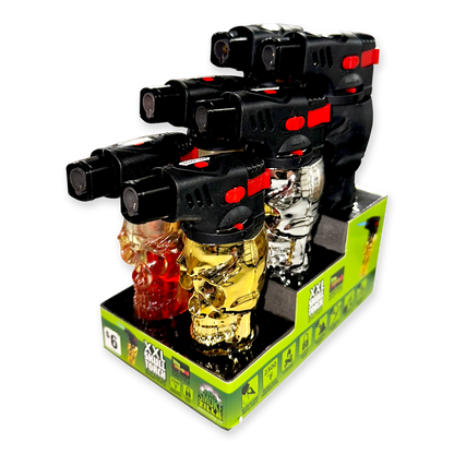 Metallic XXL Skull Torch Lighter - 6 Pieces Per Retail Ready Display 41484 SMOKEZILLA