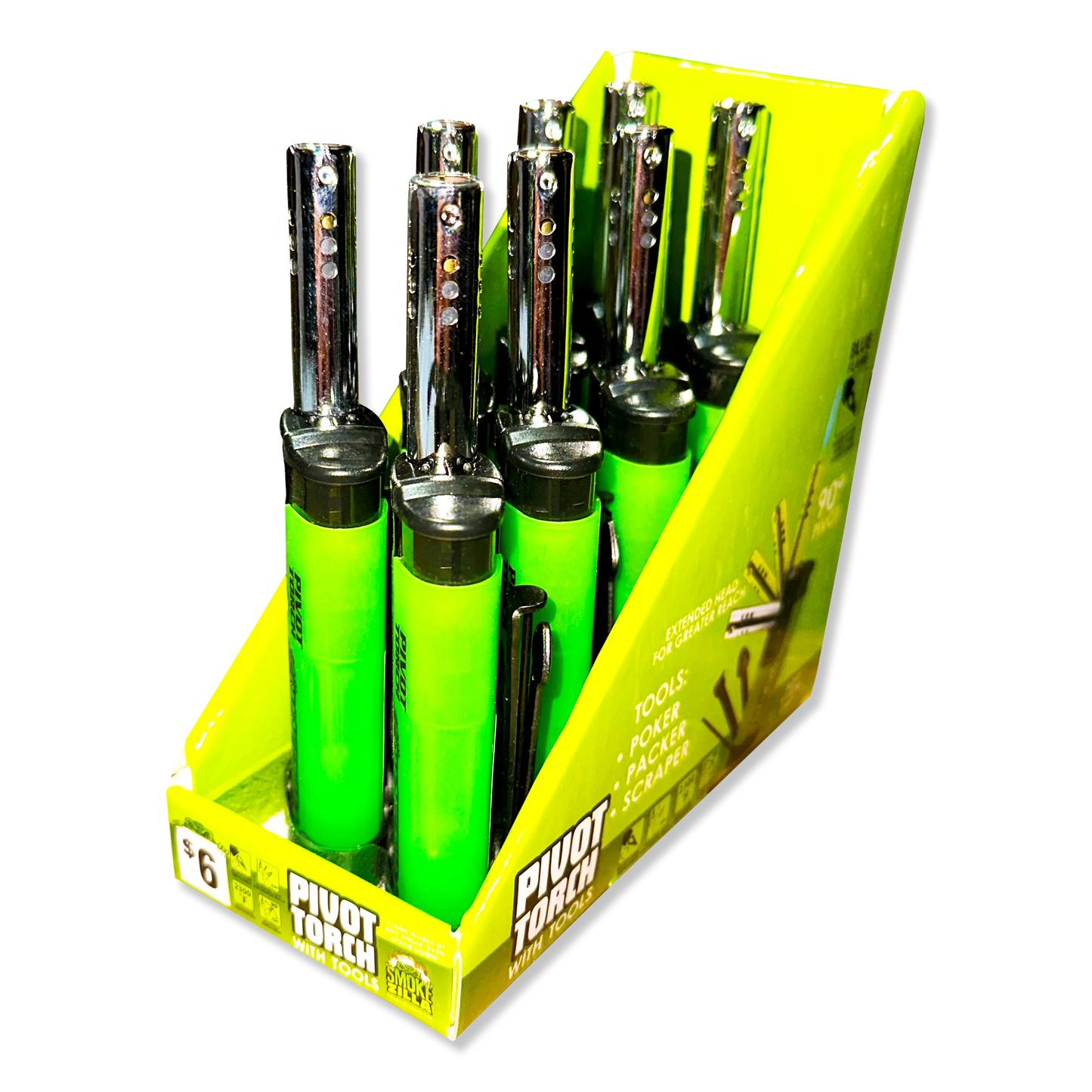 Pivot Head Torch Lighter with Tools - 8 Pieces Per Retail Ready Display 41487 SMOKEZILLA