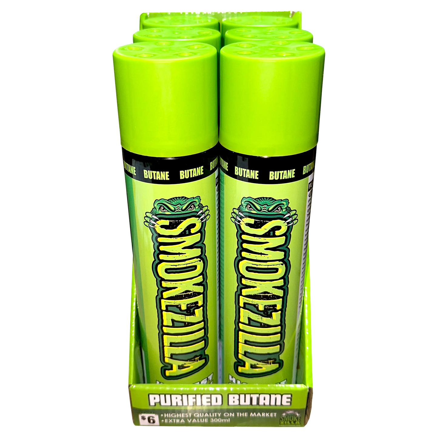 300ML Bulk Smokezilla Butane Refill - 6 Pieces Per Retail Ready Display 41495 SMOKEZILLA