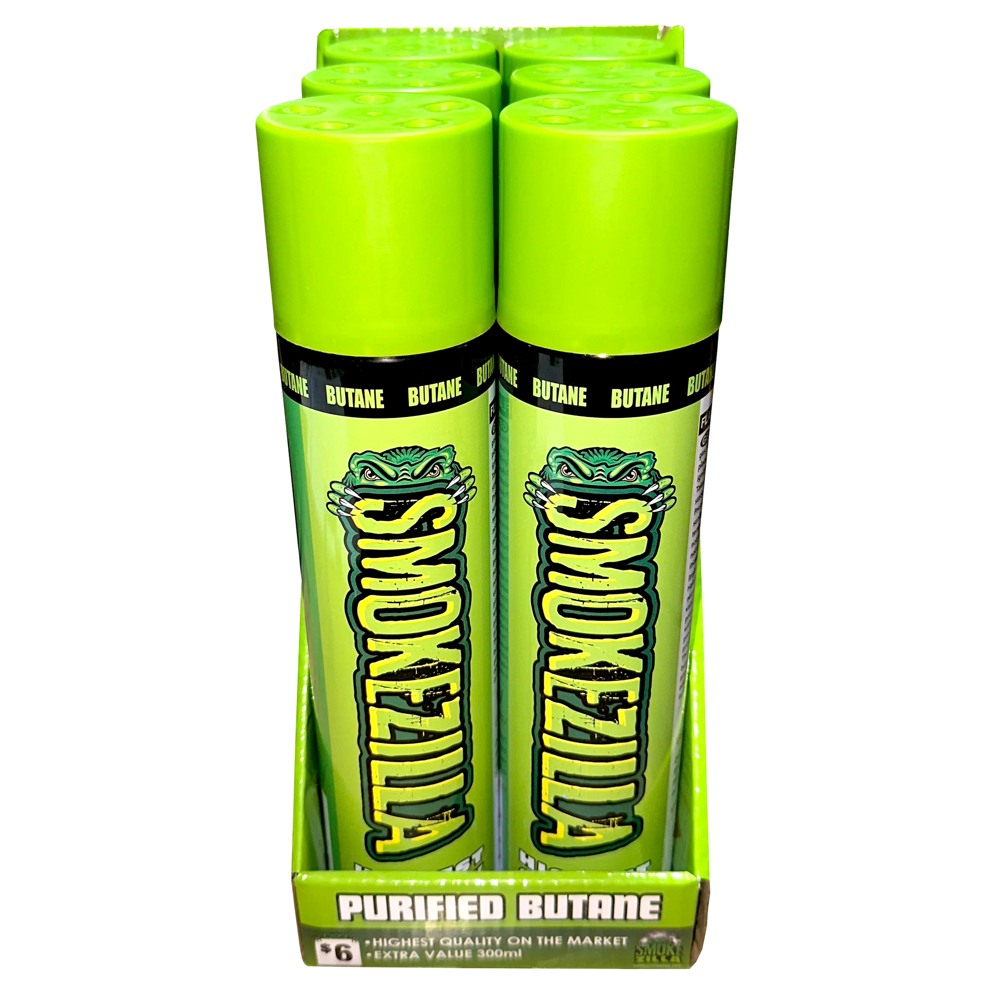 300ML Bulk Smokezilla Butane Refill - 6 Pieces Per Retail Ready Display 41495 SMOKEZILLA