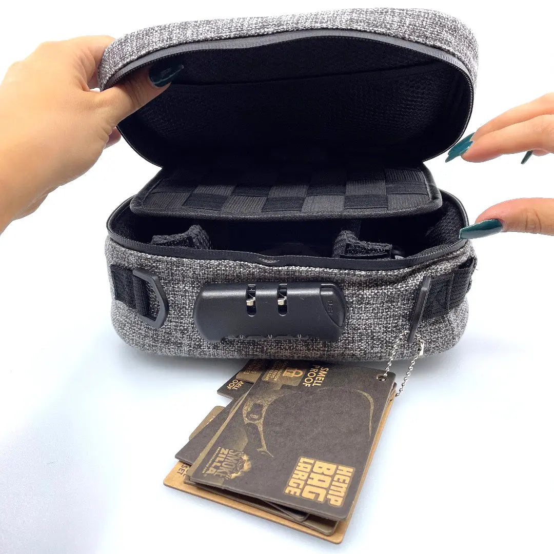 Smell Proof Canvas Lock Bag with Tool Organizer - 4 Pieces Per Retail Ready Display 22711 SMOKEZILLA