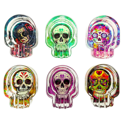 Glass Ashtray in Skull Shaped Design - 6 Pieces Per Retail Ready Wholesale Display 20120 SMOKEZILLA