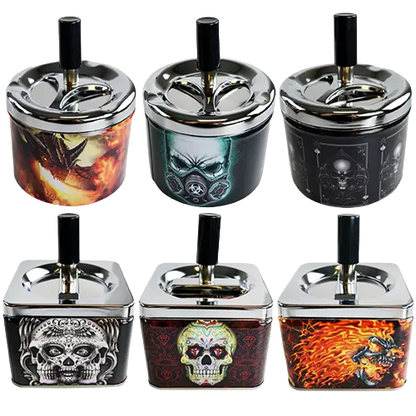 Push Down Metal Ashtray - 6 Per Retail Ready Display 21548 SMOKEZILLA