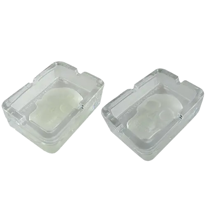 Glow in The Dark Skull Glass Ashtray - 6 Per Retail Ready Display 21750 SMOKEZILLA
