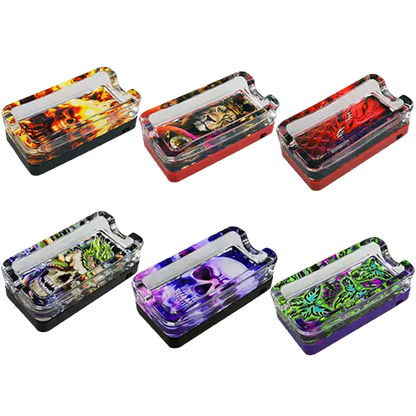 Glass Ashtray with LED Light-Up Design - 6 Per Retail Ready Display 21754 SMOKEZILLA