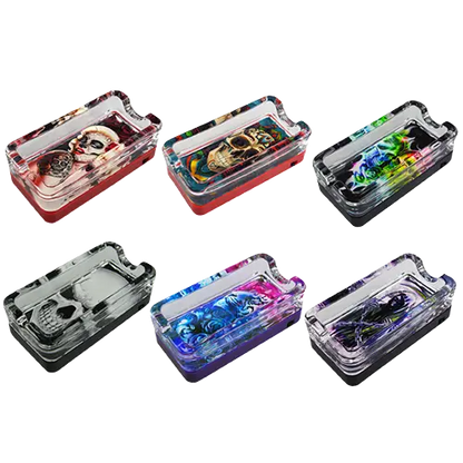 Glass Ashtray with LED Light-Up Design - 6 Per Retail Ready Display 21756 SMOKEZILLA