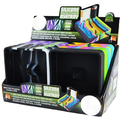 Silicone Pyramid Multi-Colored Ashtray - 8 Per Retail Ready Display 21757B SMOKEZILLA