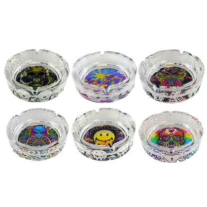 Glass Glow in The Dark Ashtray - 6 Per Retail Ready Display 21812 SMOKEZILLA