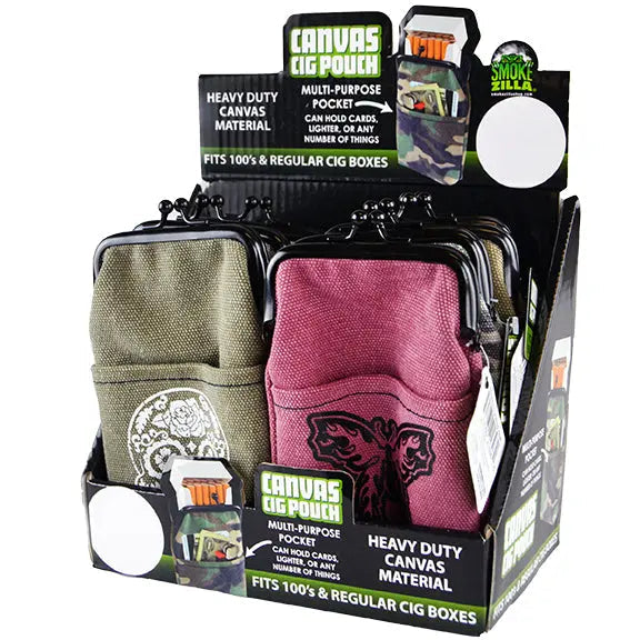 Canvas Cigarette Pouch - 8 Pieces Per Retail Ready Display 21898 SMOKEZILLA