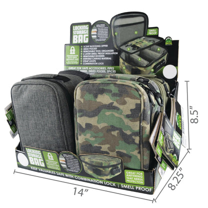 Smell Proof Canvas Lock Bag with Tool Organizer - 4 Pieces Per Retail Ready Display 21912 SMOKEZILLA