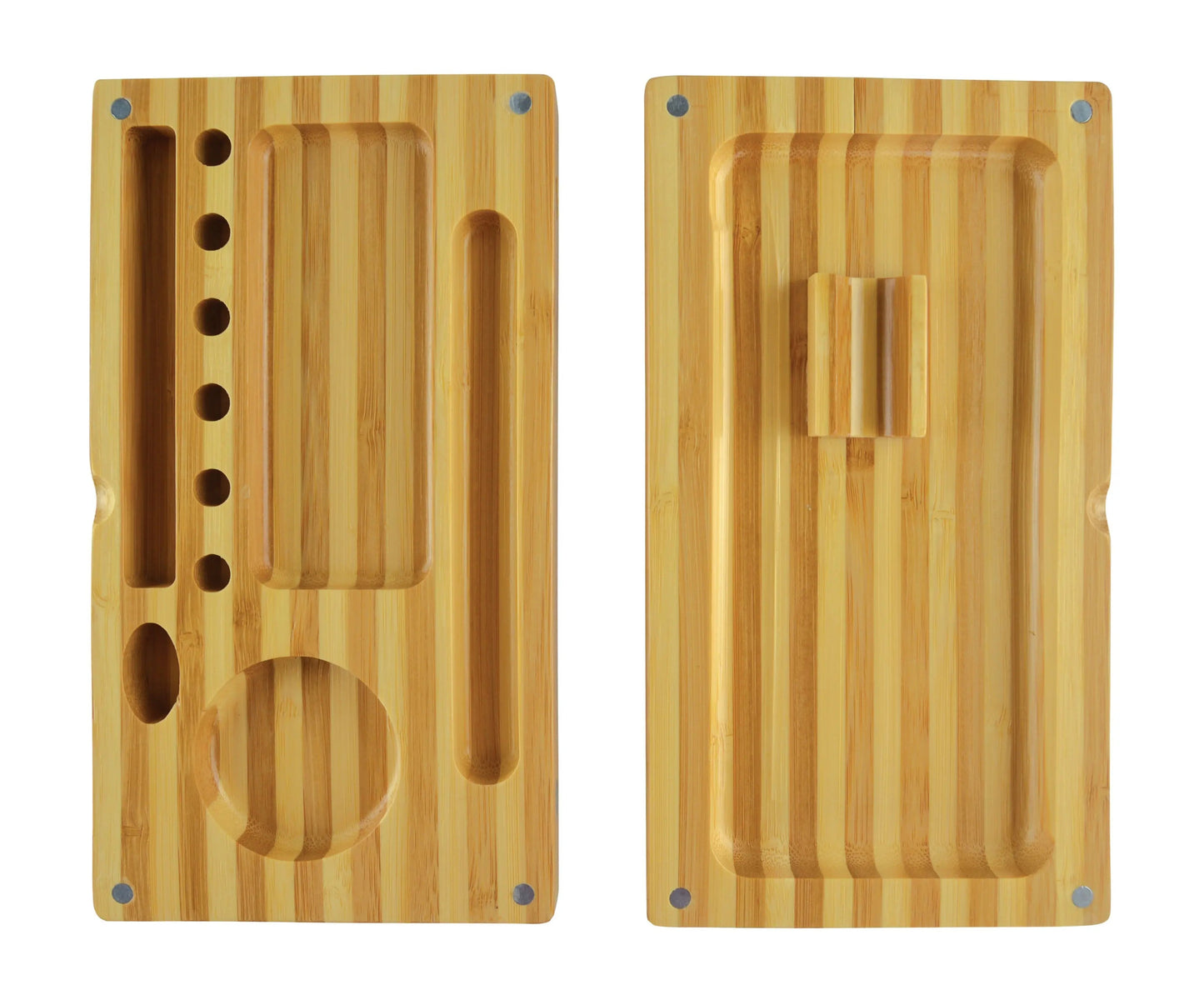 Bamboo Magnetic Roll Tray Smoker Station - 4 Pieces Per Retail Ready Display 21917 SMOKEZILLA