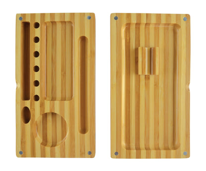 Bamboo Magnetic Roll Tray Smoker Station - 4 Pieces Per Retail Ready Display 21917 SMOKEZILLA