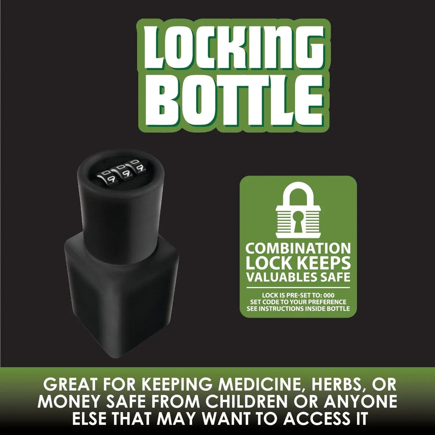 Plastic Locking Bottle Jar - 6 Pieces Per Retail Ready Display 21950 SMOKEZILLA