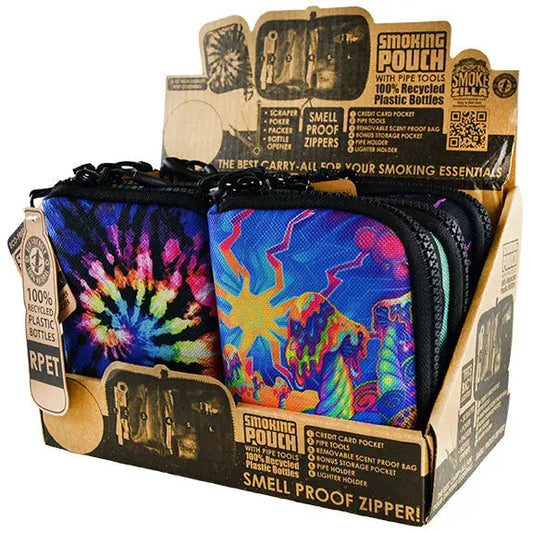 rPET Smoking Bag with Zipper - 6 Pieces Per Retail Ready Display 22088 SMOKEZILLA