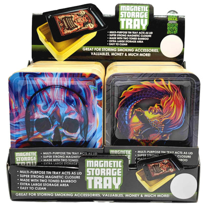 Metal Roll Tray with Magnetic Storage Box- 6 Pieces Per Retail Ready Display 22099 SMOKEZILLA