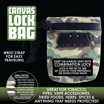 Smell Proof Canvas Lock Bag - 6 Pieces Per Retail Ready Display 22155 SMOKEZILLA