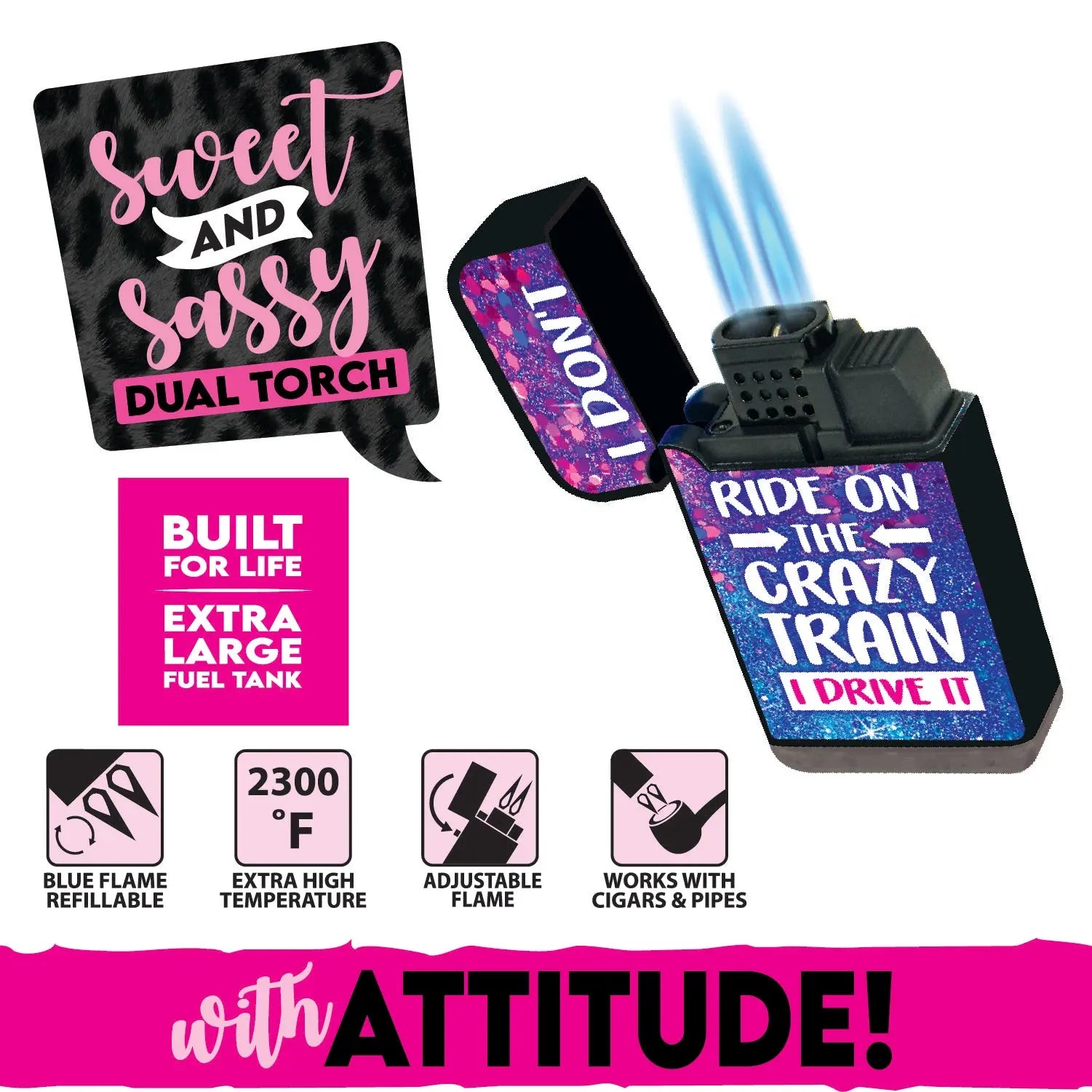 Sweet Dual Torch Lighter - 15 Pieces Per Retail Ready Display 22179 SMOKEZILLA