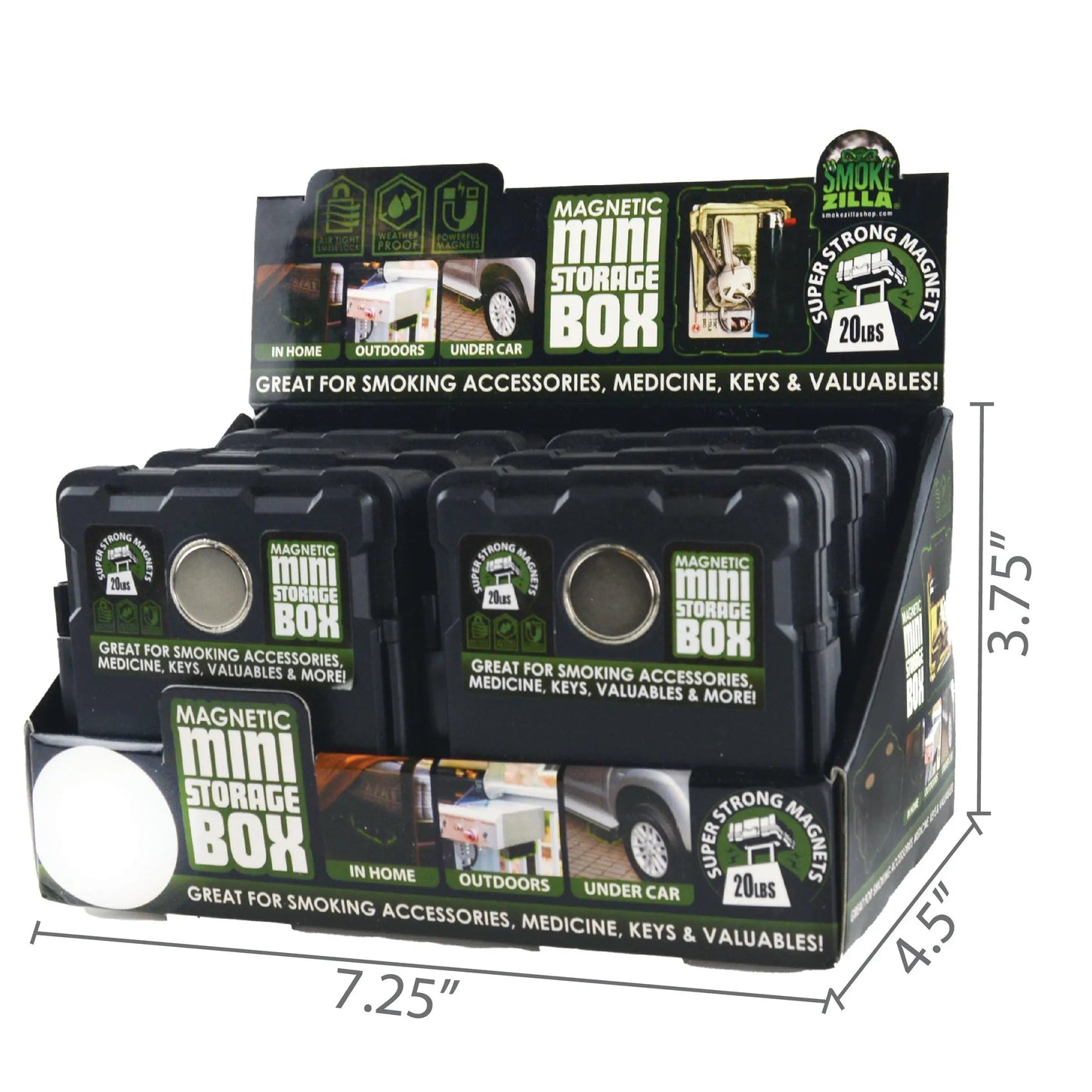 Magnetic Storage Box - 6 Pieces Per Retail Ready Display 22259 SMOKEZILLA