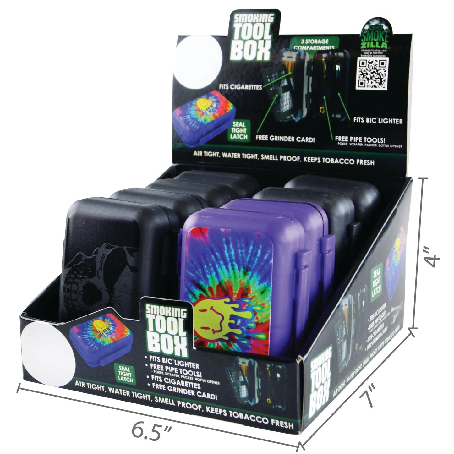 Smoking Strong Box with Tools - 8 Pieces Per Retail Ready Display 22275 SMOKEZILLA