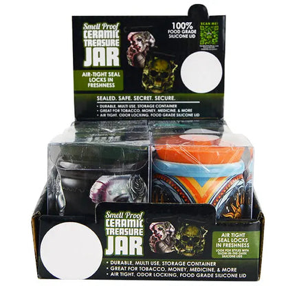 Smell Proof Ceramic Storage Jar - 6 Pieces Per Retail Ready Display 22316 SMOKEZILLA
