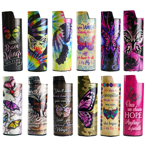 Butterfly Metal Lighter Case - 12 Pieces Per Retail Ready Display 22337 SMOKEZILLA