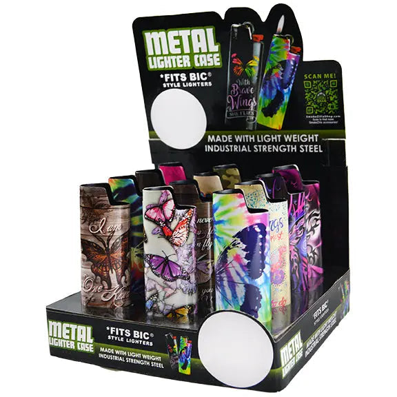 Butterfly Metal Lighter Case - 12 Pieces Per Retail Ready Display 22337 SMOKEZILLA