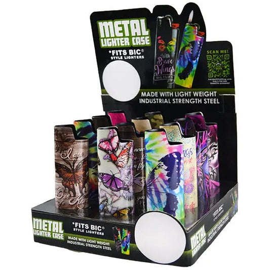 Butterfly Metal Lighter Case - 12 Pieces Per Retail Ready Display 22337 SMOKEZILLA